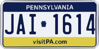 PA license plate JAI1614