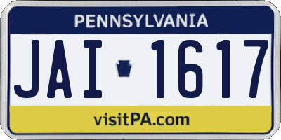 PA license plate JAI1617