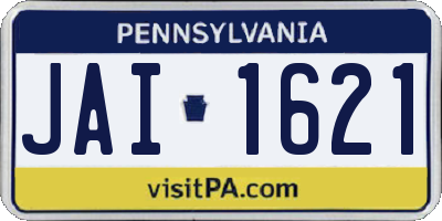 PA license plate JAI1621