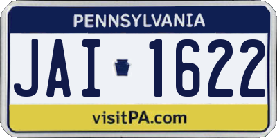 PA license plate JAI1622