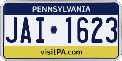 PA license plate JAI1623