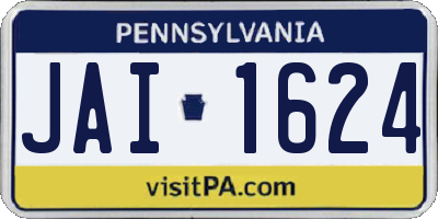 PA license plate JAI1624