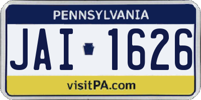 PA license plate JAI1626