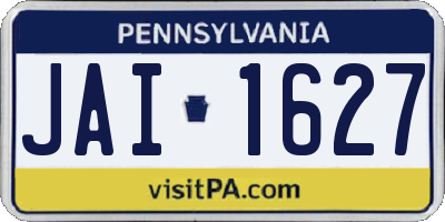 PA license plate JAI1627