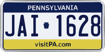 PA license plate JAI1628
