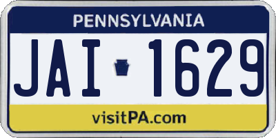 PA license plate JAI1629