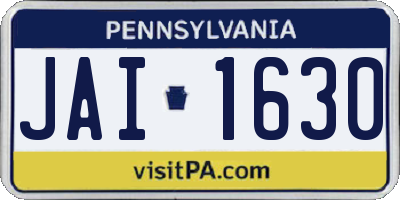 PA license plate JAI1630