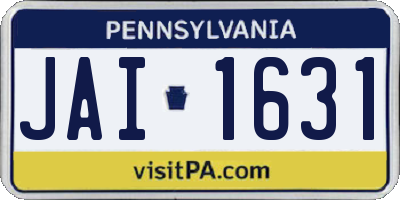 PA license plate JAI1631