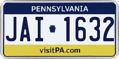 PA license plate JAI1632