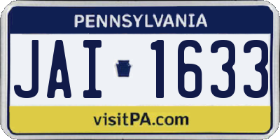 PA license plate JAI1633