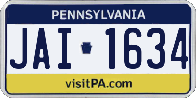 PA license plate JAI1634