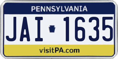 PA license plate JAI1635