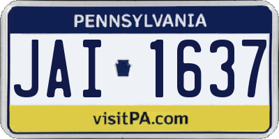 PA license plate JAI1637