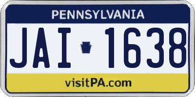 PA license plate JAI1638