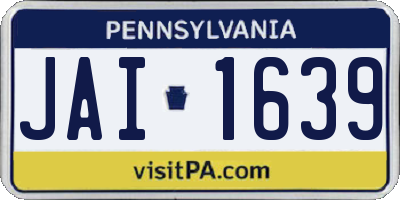 PA license plate JAI1639