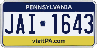 PA license plate JAI1643