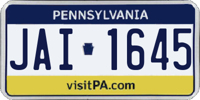 PA license plate JAI1645