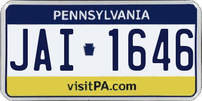 PA license plate JAI1646