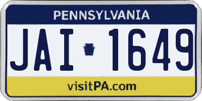 PA license plate JAI1649