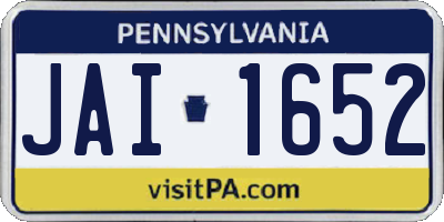 PA license plate JAI1652