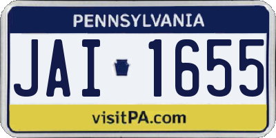PA license plate JAI1655