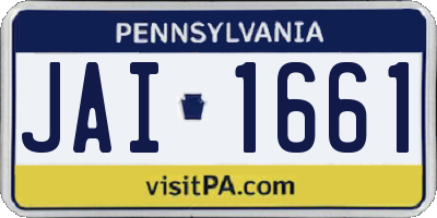PA license plate JAI1661