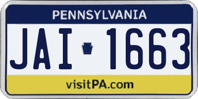 PA license plate JAI1663