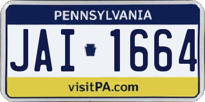PA license plate JAI1664