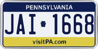PA license plate JAI1668