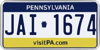 PA license plate JAI1674