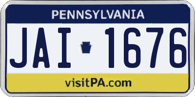 PA license plate JAI1676