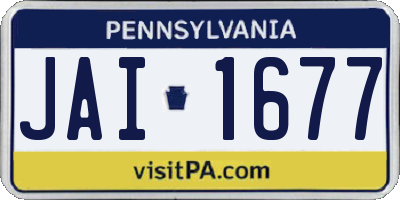 PA license plate JAI1677