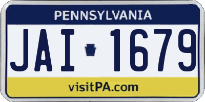PA license plate JAI1679