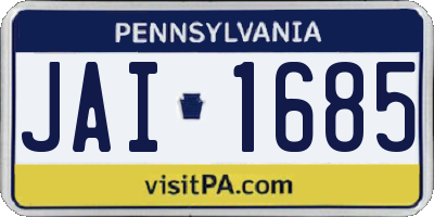 PA license plate JAI1685