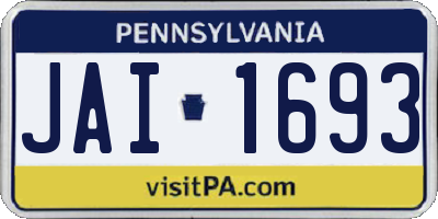 PA license plate JAI1693