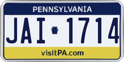 PA license plate JAI1714