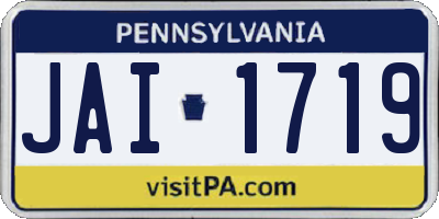 PA license plate JAI1719