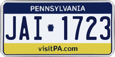 PA license plate JAI1723