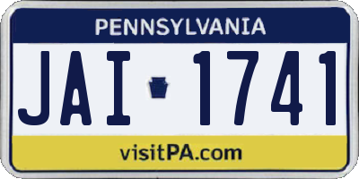 PA license plate JAI1741