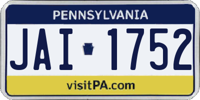 PA license plate JAI1752