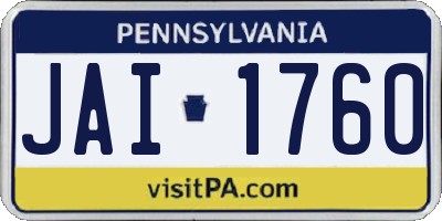 PA license plate JAI1760