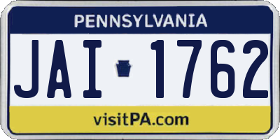 PA license plate JAI1762