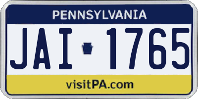 PA license plate JAI1765