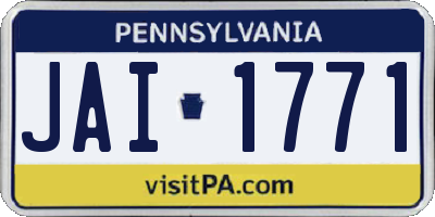 PA license plate JAI1771