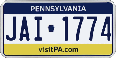 PA license plate JAI1774