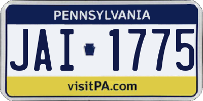 PA license plate JAI1775