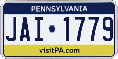 PA license plate JAI1779