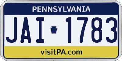 PA license plate JAI1783