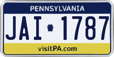 PA license plate JAI1787