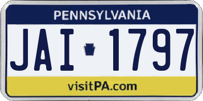 PA license plate JAI1797